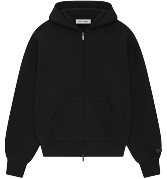 ESSENTIALS ZIP HOODIE "JET BLACK”