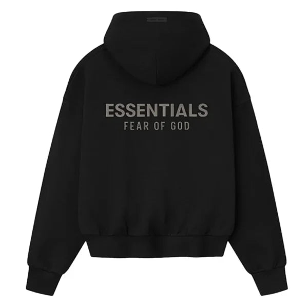 ESSENTIALS ZIP HOODIE "JET BLACK”