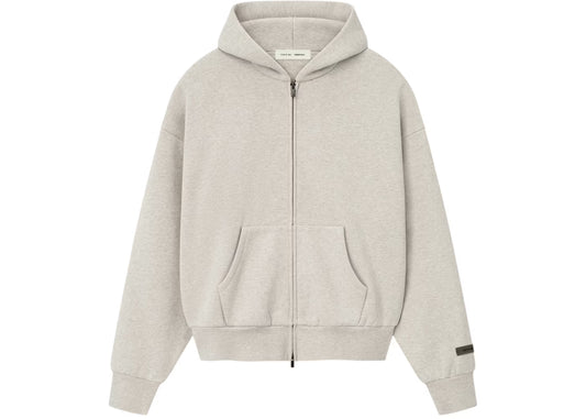 ESSENTIALS ZIP HOODIE "HEATHER STONE"