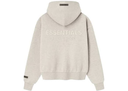 ESSENTIALS ZIP HOODIE "HEATHER STONE"